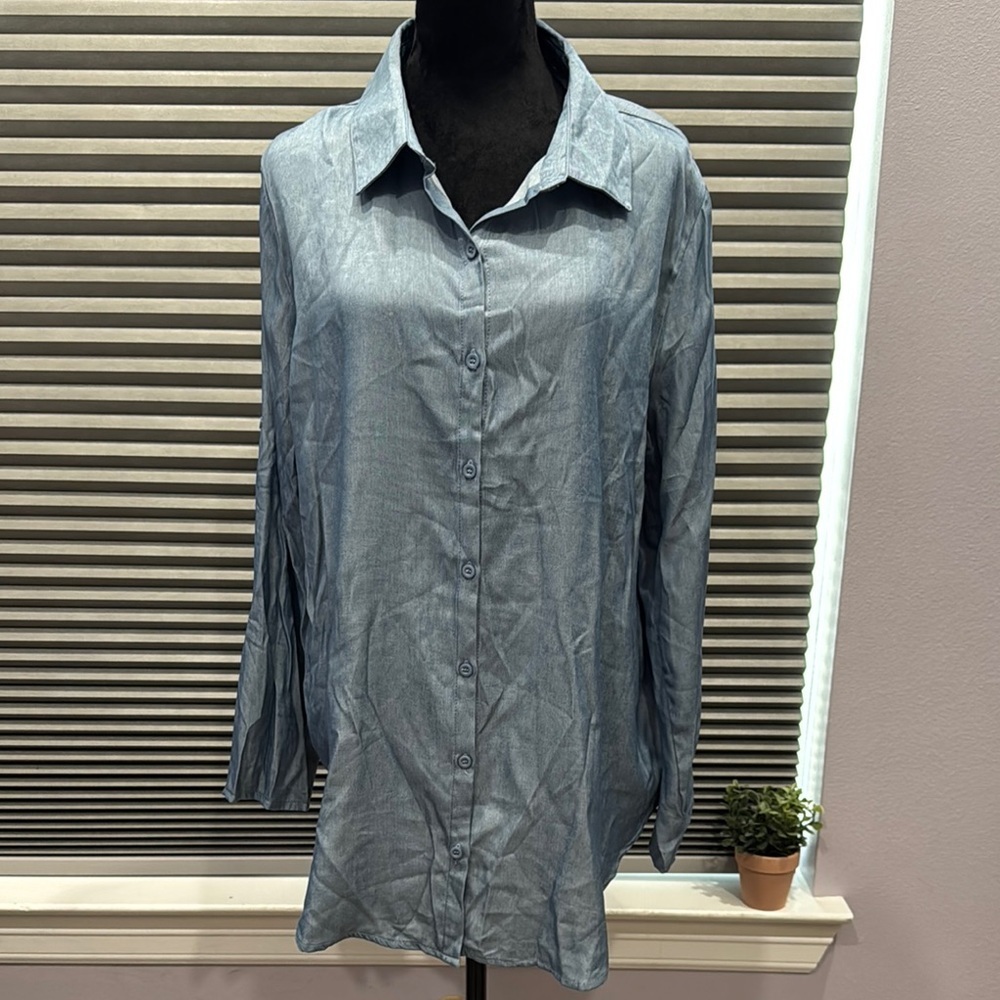 Blue Button-Up Shirt